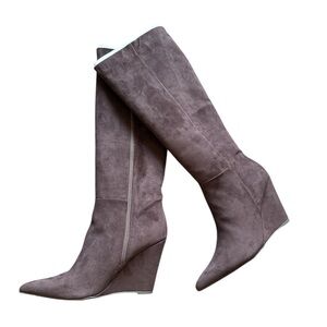 The Drop Women's Geralda Tall Brown Wedge Boot Classic size 9 NEW